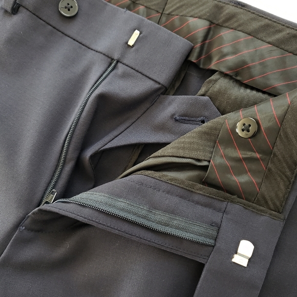 Calvin Klein Navy Blue Wool Slim Fit Two Piece Suit - Picture 3 of 9